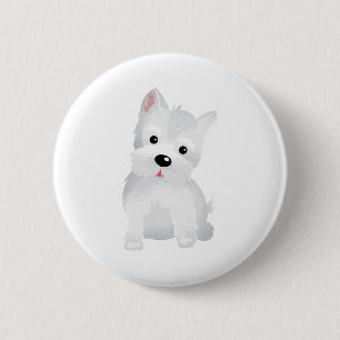 Badge Rond 5 Cm Chien de Westie
