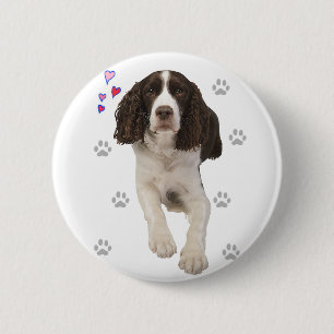 Badge Rond 5 Cm Chien d'épagneul de springer anglais