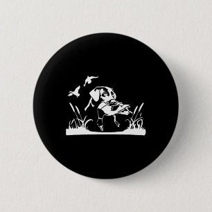 Badge Rond 5 Cm Chien D'Oiseaux Chasse Du Saule Dans Le Chasseur D