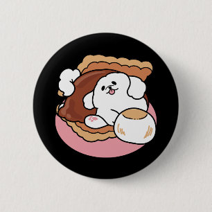 Badge Rond 5 Cm Chien drôle et design de S'more – Pun pour amateur