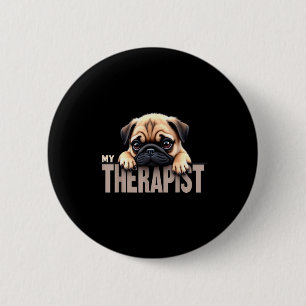 Badge Rond 5 Cm Chien drôle Mon chien Pug Therast