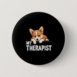 Badge Rond 5 Cm Chien Drôle Mon Thérapeute Chien Corgi Gallois