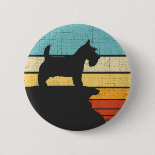 Badge Rond 5 Cm Chien écossais Terrier Retro Vintage Scottie Chien