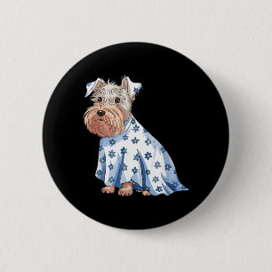 Badge Rond 5 Cm Chien fantôme d'Halloween avec fleurs drôle d'Hall