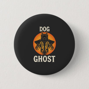 Badge Rond 5 Cm Chien Fantôme Halloween Horreur Vecteur