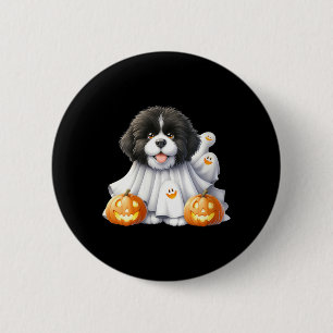 Badge Rond 5 Cm Chien fantôme Halloween noir et blanc pour femmes