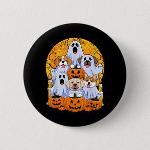 Badge Rond 5 Cm Chien Fantôme Mignon Chien Déguisé En Fantôme Drôl