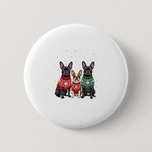 Badge Rond 5 Cm Chien français de Noël Chien français de Noël Chie