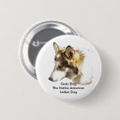 Badge Rond 5 Cm Chien indien indigène de DogThe de dieux (Devant & derrière)