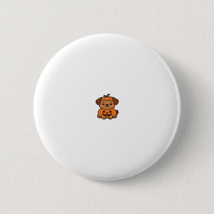 Badge Rond 5 Cm Chien Kawaii Halloween � Autocollant Puppy Citroui