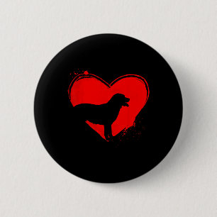 Badge Rond 5 Cm Chien Labrador Retriever Forme de Coeur Saint Vale