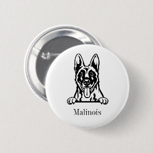 Badge Rond 5 Cm Chien malinois belge
