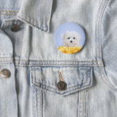 Badge Rond 5 Cm Chien maltais (En situation)