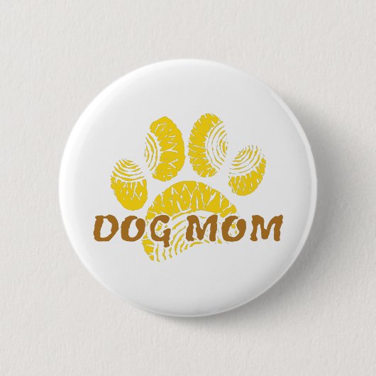 Badge Rond 5 Cm Chien Maman Paw Tournesol Dessin (Devant)