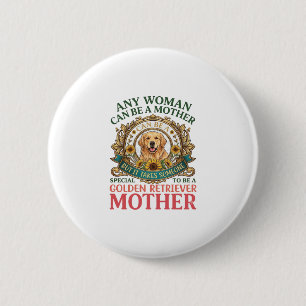 Badge Rond 5 Cm Chien mère Retriever doré Tournesols Abeilles_1