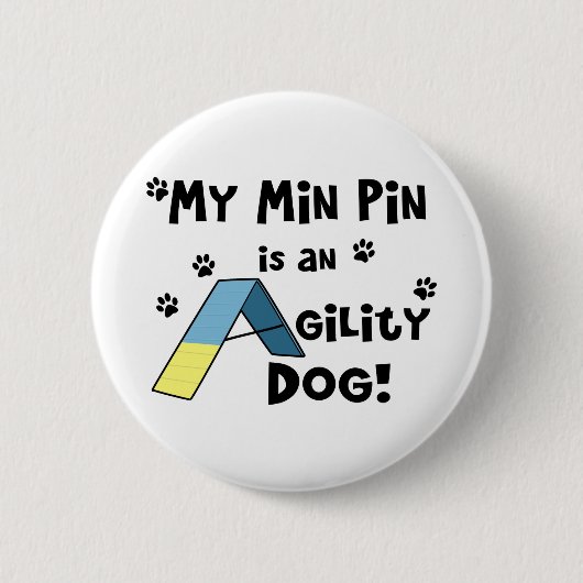 Badge Rond 5 Cm Chien minimum d'agilité de Pin (Devant)