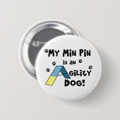 Badge Rond 5 Cm Chien minimum d'agilité de Pin (Devant & derrière)