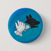 Badge Rond 5 Cm Chien Ombré sur bleu (Devant)