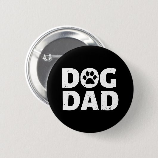 Badge Rond 5 Cm Chien papa (Devant & derrière)