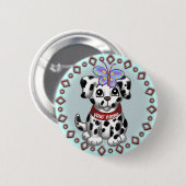 Badge Rond 5 Cm Chien Papillon (Devant & derrière)