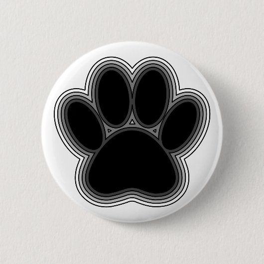 Badge Rond 5 Cm Chien Paw Avec Plan (Devant)