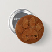 Badge Rond 5 Cm Chien Paw Faux Terracotta Imprimer (Devant & derrière)