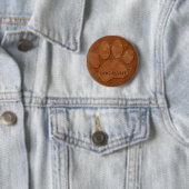 Badge Rond 5 Cm Chien Paw Faux Terracotta Imprimer (En situation)