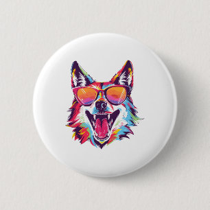 Badge Rond 5 Cm chien plage d'été chien chilling cadeau amoureux d