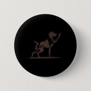 Badge Rond 5 Cm Chien Pointer Troue Rude Pointer Allemand Chien Po