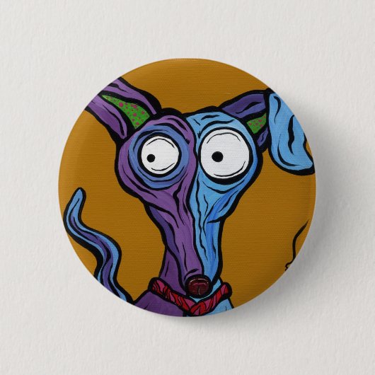 Badge Rond 5 Cm Chien rond d'art de bruit de bouton (Devant)