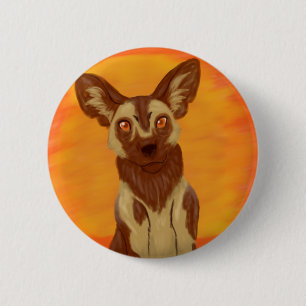 Badge Rond 5 Cm Chien sauvage africain