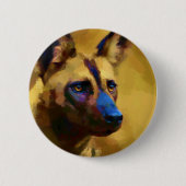 Badge Rond 5 Cm Chien sauvage africain (Devant)