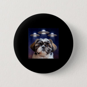 Badge Rond 5 Cm Chien shih tzu chien shihtzu alien ufos shitzhu dr