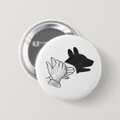 Badge Rond 5 Cm Chien Silhouette main (Devant & derrière)