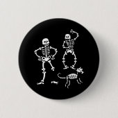 Badge Rond 5 Cm Chien Skull Skeleton Courir Halloween Costume Part (Devant)