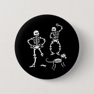 Badge Rond 5 Cm Chien Skull Skeleton Courir Halloween Costume Part