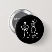 Badge Rond 5 Cm Chien Skull Skeleton Courir Halloween Costume Part (Devant & derrière)