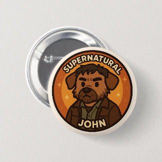 Badge Rond 5 Cm Chien surnaturel - John