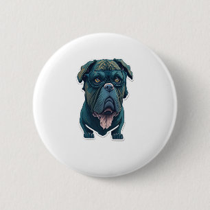 Badge Rond 5 Cm Chien vert avec lunettes