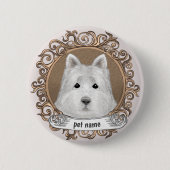 Badge Rond 5 Cm Chien Westie (Devant)