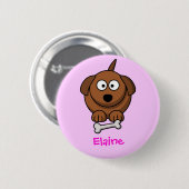 Badge Rond 5 Cm Chienchien doux (Devant & derrière)
