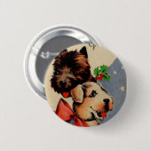 Badge Rond 5 Cm Chienchiens de Noël (Devant & derrière)