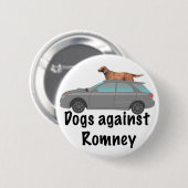 Badge Rond 5 Cm Chiens contre Romney (Devant & derrière)