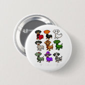 Badge Rond 5 Cm Chiens Dachshund Halloween Happy Halloween (Devant & derrière)