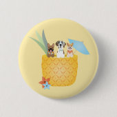 Badge Rond 5 Cm Chiens d'ananas Pina Colada (Devant)