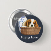 Badge Rond 5 Cm Chiens de chiots (Devant & derrière)