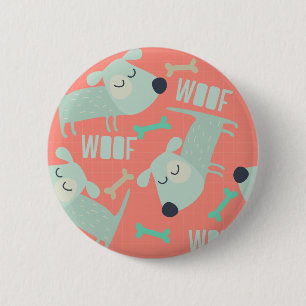 Badge Rond 5 Cm Chiens et os de Woof
