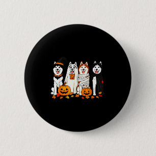 Badge Rond 5 Cm Chiens fantômes Husky drôles Chien Halloween Soky