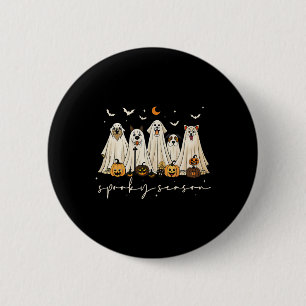 Badge Rond 5 Cm Chiens Fantômes Joyeux Halloween Saison Éffrayante
