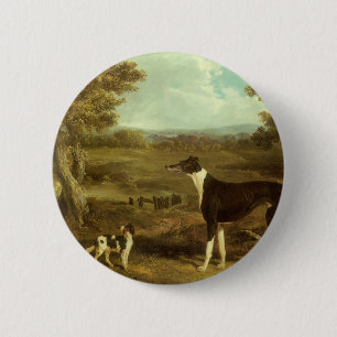 Badge Rond 5 Cm Chiens, Greyhound et Espagnol, Docteur Fop par Her